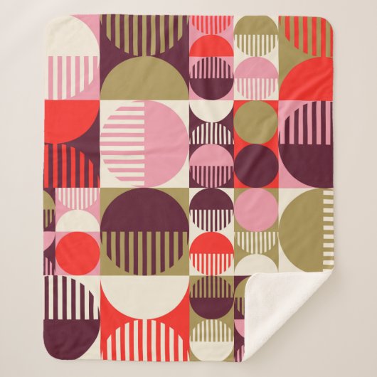 Modern  abstract naadloos geometrisch patroon sherpa deken (Voorkant)