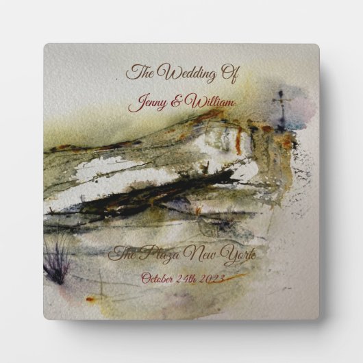 Modern Abstract najaar waterverf huwelijk Fotoplaat (Voorkant)