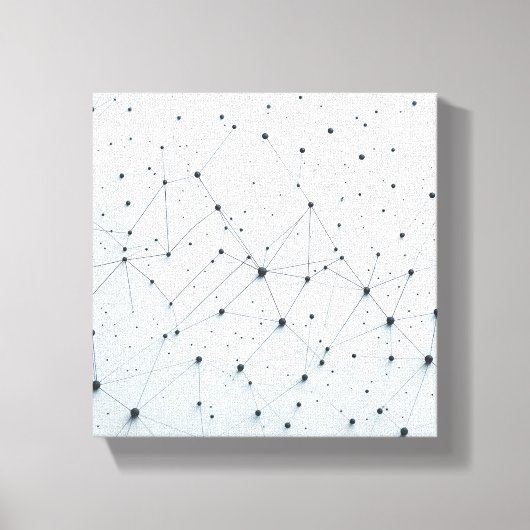 Modern Abstract Netwerkrooster - 3D neurale verbin Canvas Afdruk (Voorkant)