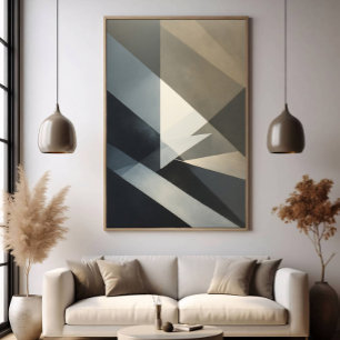 Modern Abstract Neutraal Grijs Beige Poster