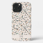 Modern Abstract neutraal pastel Terrazzo Pattern iPhone Hoesje (Achterkant)