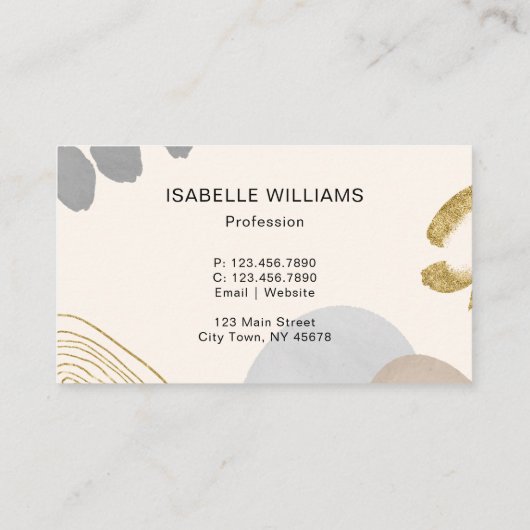 Modern Abstract neutraal Visitekaartje (Achterkant)