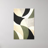 Modern Abstract Neutral Grey en Tan Canvas Afdruk (Voorkant)