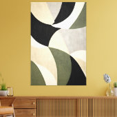 Modern Abstract Neutral Grey en Tan Canvas Afdruk (Insitu (Woonkamer))