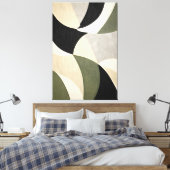 Modern Abstract Neutral Grey en Tan Canvas Afdruk (Insitu (Slaapkamer))