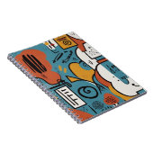 Modern Abstract Notitieboek – Blauw en Oranje desi (Rechterzijde)