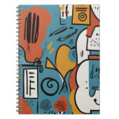 Modern Abstract Notitieboek – Blauw en Oranje desi (Voorkant)
