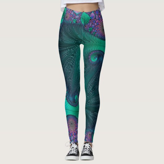 Modern Abstract oceaanontwerp Leggings (Voorkant)