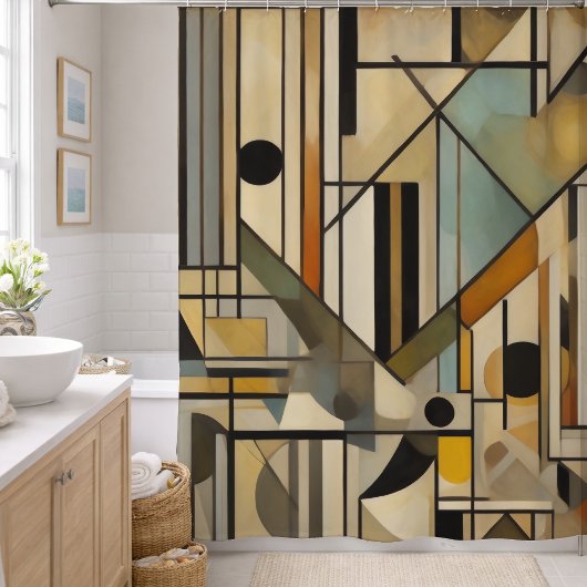 Modern Abstract Ontwerp Douchegordijn