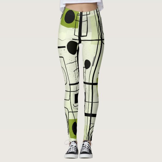 Modern abstract ontwerp, dynamische lijnen Sierkus Leggings (Voorkant)