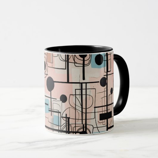 Modern abstract ontwerp, dynamische lijnen Sierkus Mok (Voorkant rechts)