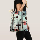 Modern abstract ontwerp, dynamische lijnen Sierkus Tote Bag (Dichtbij)