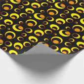 Modern abstract ontwerp, gele cirkels op zwart cadeaupapier (Hoek)