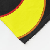 Modern abstract ontwerp, gele cirkels op zwart fleece deken (Hoek)