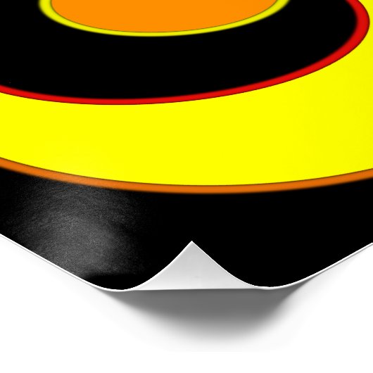 Modern abstract ontwerp, gele cirkels op zwart perfect poster (Hoek)