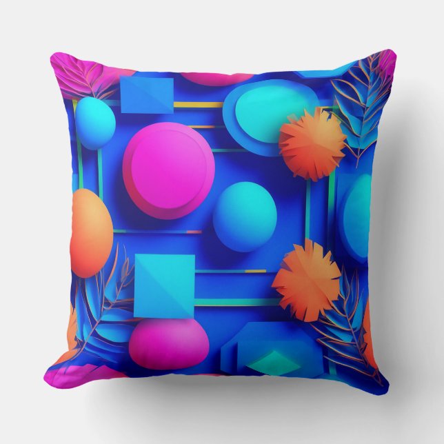 Modern Abstract Ontwerp Met Levendige Kleuren Kussen (Voorkant)