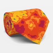 Modern Abstract Oranje Emerald Pattern Stropdas (Opgerold)