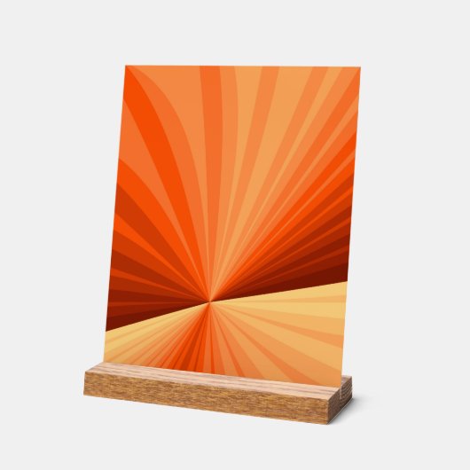 Modern Abstract Oranje Rood Vanilla Grafisch Fract Acryl Bord (Hoek)