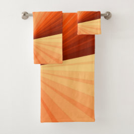 Modern Abstract Oranje Rood Vanilla Grafisch Fract Bad Handdoek