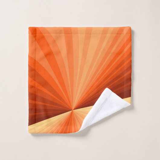 Modern Abstract Oranje Rood Vanilla Grafisch Fract Bad Handdoek (Wasdoekje)