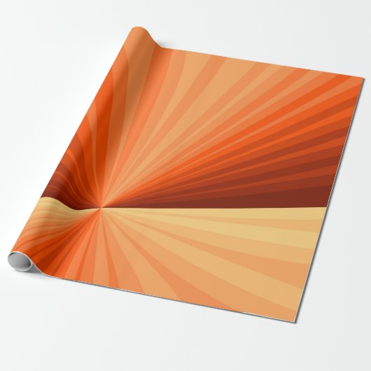 Modern Abstract Oranje Rood Vanilla Grafisch Fract Cadeaupapier (Uitgerold)