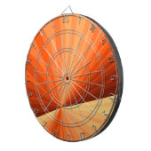Modern Abstract Oranje Rood Vanilla Grafisch Fract Dartbord (Voorkant Rechts)