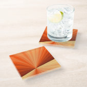 Modern Abstract Oranje Rood Vanilla Grafisch Fract Glazen Onderzetter (Schuin)