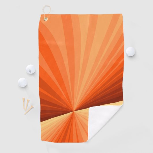Modern Abstract Oranje Rood Vanilla Grafisch Fract Golfhanddoek (Insitu)