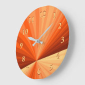 Modern Abstract Oranje Rood Vanilla Grafisch Fract Grote Klok (Hoek)