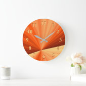 Modern Abstract Oranje Rood Vanilla Grafisch Fract Grote Klok (Huis)