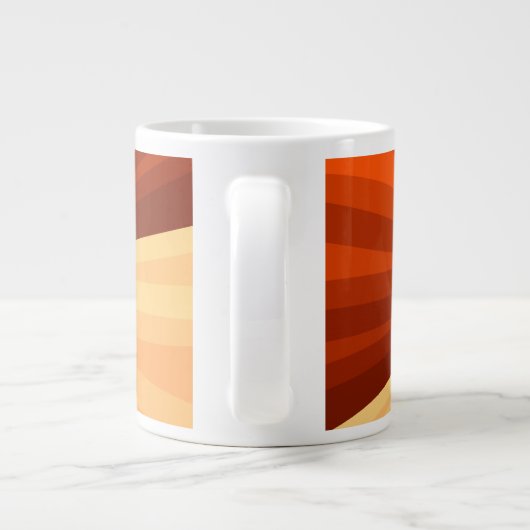 Modern Abstract Oranje Rood Vanilla Grafisch Fract Grote Koffiekop (Achterkant)
