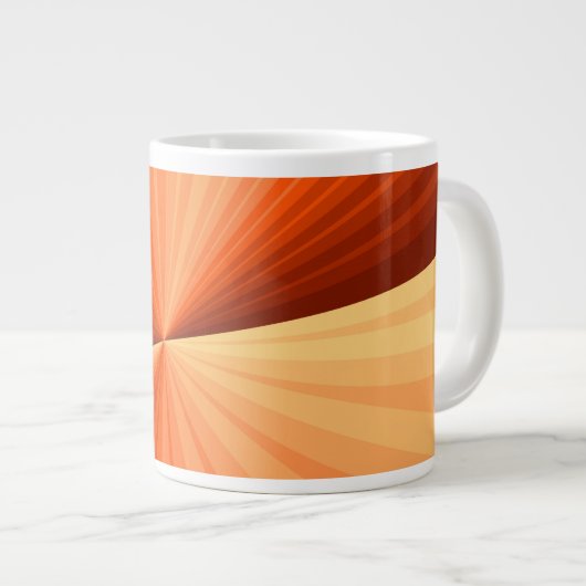 Modern Abstract Oranje Rood Vanilla Grafisch Fract Grote Koffiekop (Voorkant rechts)