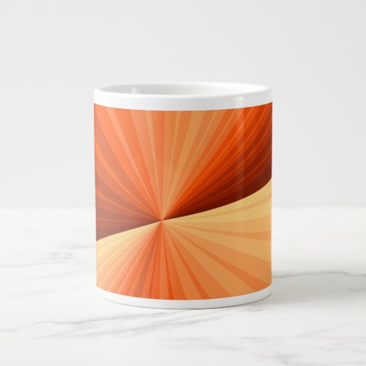 Modern Abstract Oranje Rood Vanilla Grafisch Fract Grote Koffiekop (Voorkant)