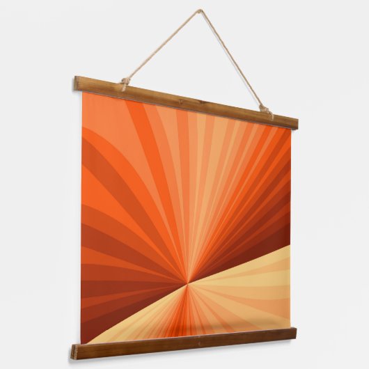 Modern Abstract Oranje Rood Vanilla Grafisch Fract Hangend Wandkleed (Gebogen)