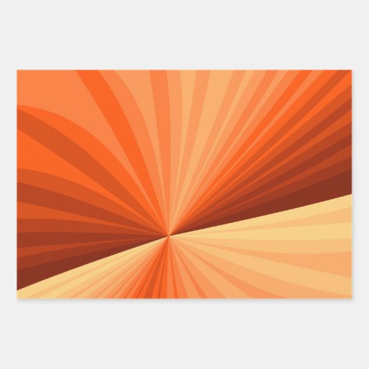 Modern Abstract Oranje Rood Vanilla Grafisch Fract Inpakpapier Vel (Voorkant 2)