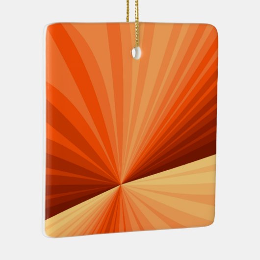Modern Abstract Oranje Rood Vanilla Grafisch Fract Keramisch Ornament (Rechts)