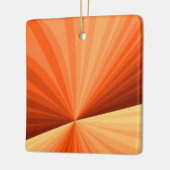 Modern Abstract Oranje Rood Vanilla Grafisch Fract Keramisch Ornament (Links)
