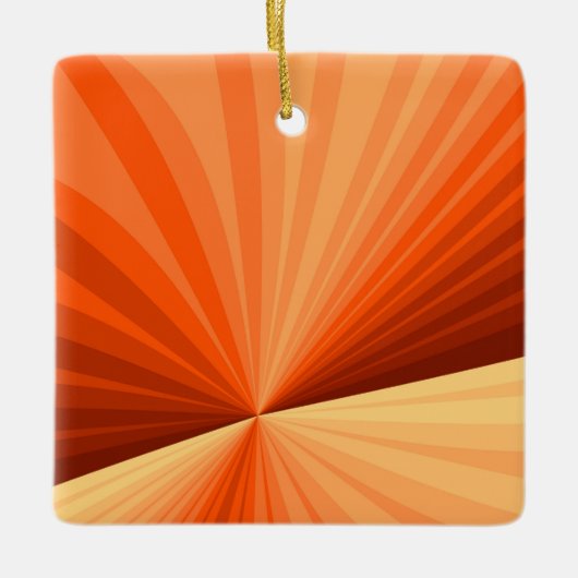 Modern Abstract Oranje Rood Vanilla Grafisch Fract Keramisch Ornament (Voorkant)