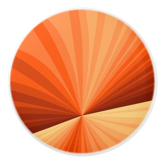 Modern Abstract Oranje Rood Vanilla Grafisch Fract Keramische Knop (Voorkant)