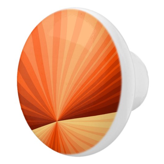 Modern Abstract Oranje Rood Vanilla Grafisch Fract Keramische Knop (Rechts)