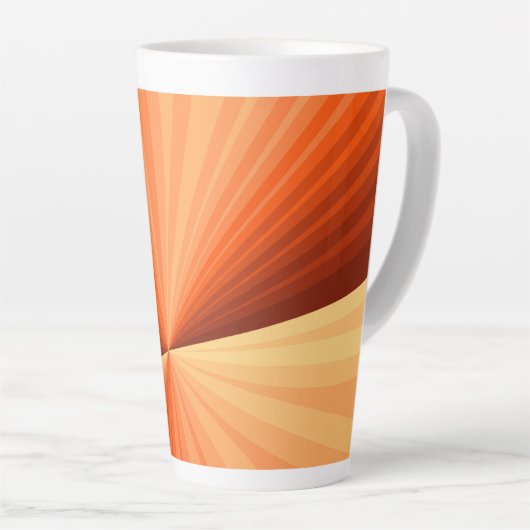 Modern Abstract Oranje Rood Vanilla Grafisch Fract Latte Mok (Rechterhoek)