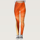 Modern Abstract Oranje Rood Vanilla Grafisch Fract Leggings (Voorkant)