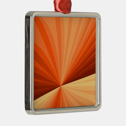 Modern Abstract Oranje Rood Vanilla Grafisch Fract Metalen Ornament (Rechts)
