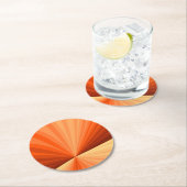 Modern Abstract Oranje Rood Vanilla Grafisch Fract Ronde Kartonnen Onderzetter (Insitu)