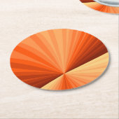 Modern Abstract Oranje Rood Vanilla Grafisch Fract Ronde Kartonnen Onderzetter (Gebogen)