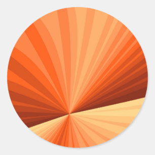 Modern Abstract Oranje Rood Vanilla Grafisch Fract Ronde Sticker