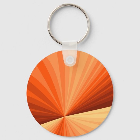 Modern Abstract Oranje Rood Vanilla Grafisch Fract Sleutelhanger (Voorkant)