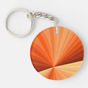 Modern Abstract Oranje Rood Vanilla Grafisch Fract Sleutelhanger