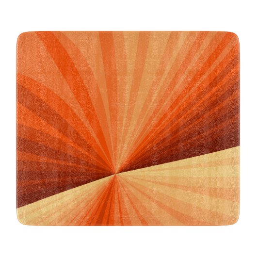 Modern Abstract Oranje Rood Vanilla Grafisch Fract Snijplank (Voorkant)