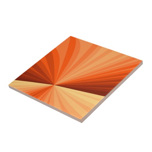 Modern Abstract Oranje Rood Vanilla Grafisch Fract Tegeltje (Zijkant)